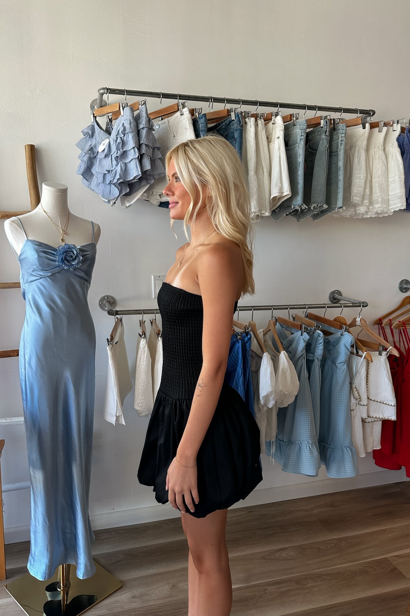 Pixelated Boutique, Women's Clothing, Women's Jewelry and Gifts, Online Shopping for Women, Virginia Beach Clothing Stores, Clothing Stores in Virginia Beach, Aesthetic Fashion Trends, East Coast Fashion Styles, Sustainable Women's Clothing, Unique Gift Ideas for Women, Womens Style, Outfit Inspo, Nautical Summer, Beach Girl, Summer Outfit, Summer Inspo, Summer Dress, Mini Bubble Dress, Little Black Dress