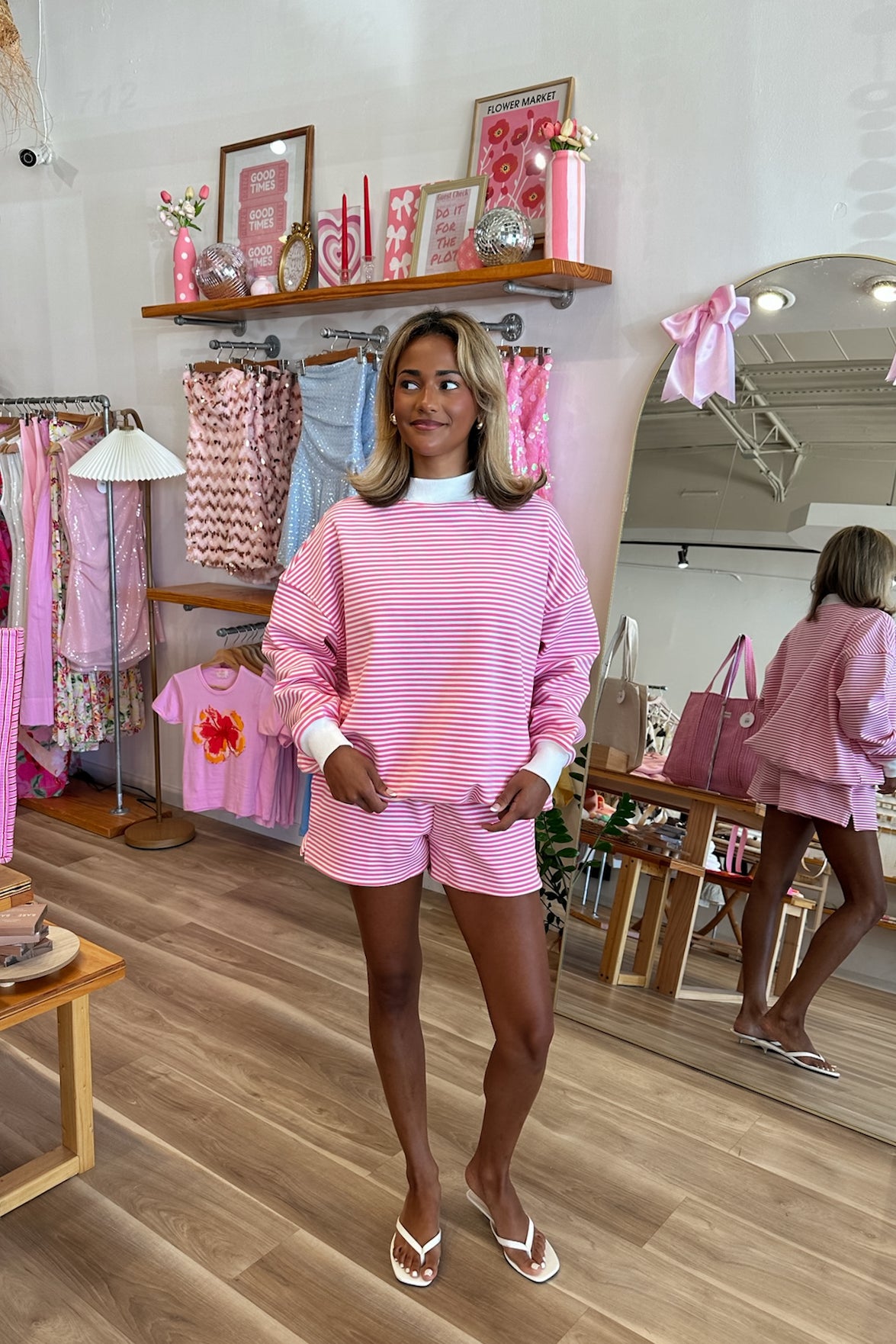 Pixelated Boutique, Women's Clothing, Women's Jewelry and Gifts, Online Shopping for Women, Virginia Beach Clothing Stores, Clothing Stores in Virginia Beach, Aesthetic Fashion Trends, East Coast Fashion Styles, Sustainable Women's Clothing, Unique Gift Ideas for Women, Womens Style, Outfit Inspo, Nautical Summer, Beach Girl, Summer Outfit, Summer Inspo, Matching Set, Pink and White Stripes