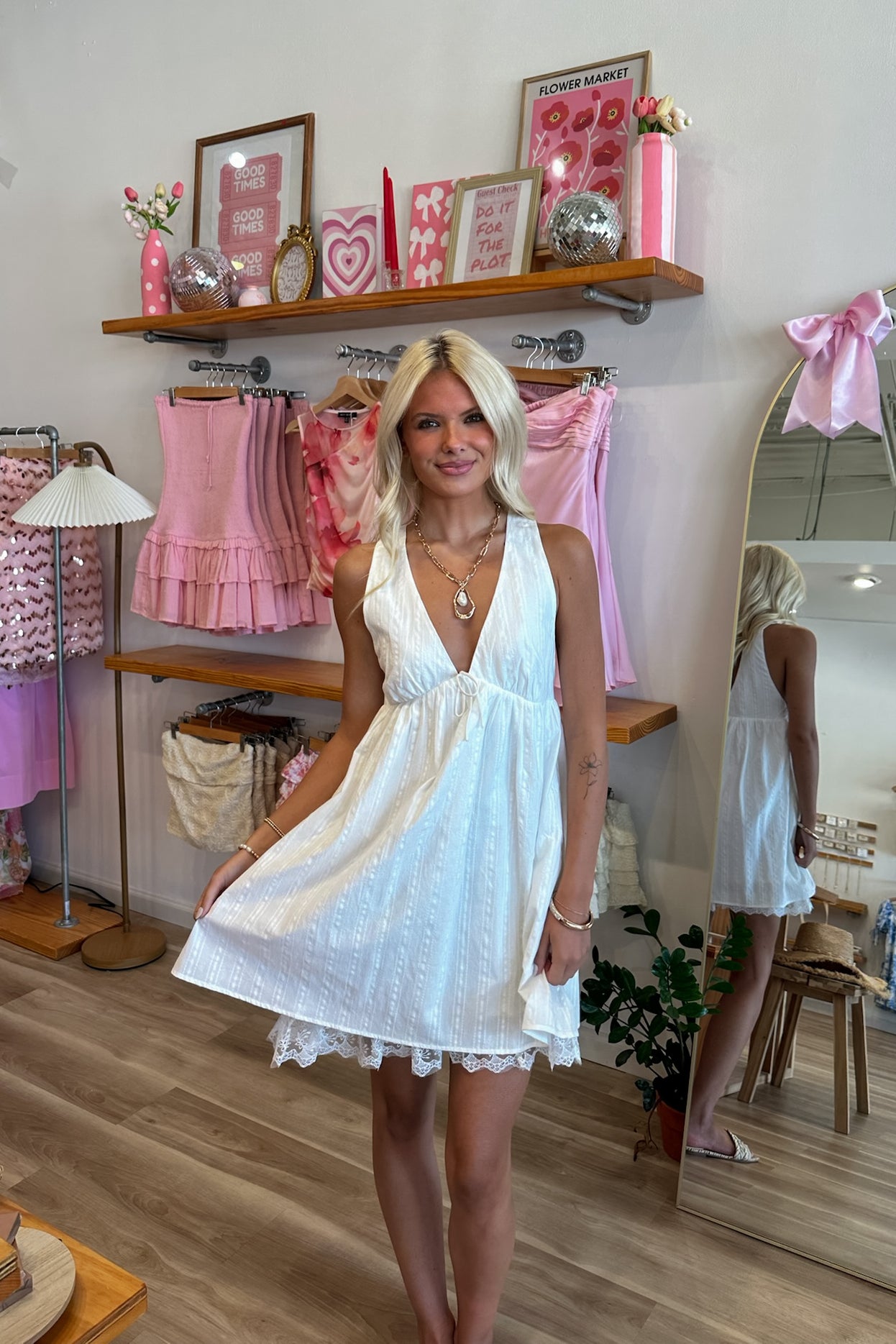 Pixelated Boutique, Women's Clothing, Women's Jewelry and Gifts, Online Shopping for Women, Virginia Beach Clothing Stores, Clothing Stores in Virginia Beach, Aesthetic Fashion Trends, East Coast Fashion Styles, Sustainable Women's Clothing, Unique Gift Ideas for Women, Womens Style, Outfit Inspo, Nautical Summer, Beach Girl, Summer Outfit, Summer Inspo, White Mini Dress, Sorority Rush Dress