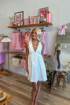 Pixelated Boutique, Women's Clothing, Women's Jewelry and Gifts, Online Shopping for Women, Virginia Beach Clothing Stores, Clothing Stores in Virginia Beach, Aesthetic Fashion Trends, East Coast Fashion Styles, Sustainable Women's Clothing, Unique Gift Ideas for Women, Womens Style, Outfit Inspo, Nautical Summer, Beach Girl, Summer Outfit, Summer Inspo, White Mini Dress, Sorority Rush Dress