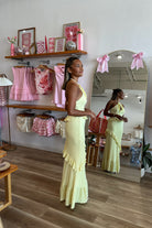 Pixelated Boutique, Women's Clothing, Women's Jewelry and Gifts, Online Shopping for Women, Virginia Beach Clothing Stores, Clothing Stores in Virginia Beach, Aesthetic Fashion Trends, East Coast Fashion Styles, Sustainable Women's Clothing, Unique Gift Ideas for Women, Women's Dress, Wedding Guest Dress, Maxi Elegant Dress, Yellow Dress