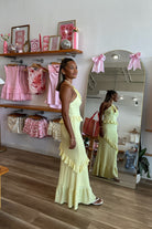 Pixelated Boutique, Women's Clothing, Women's Jewelry and Gifts, Online Shopping for Women, Virginia Beach Clothing Stores, Clothing Stores in Virginia Beach, Aesthetic Fashion Trends, East Coast Fashion Styles, Sustainable Women's Clothing, Unique Gift Ideas for Women, Women's Dress, Wedding Guest Dress, Maxi Elegant Dress, Yellow Dress