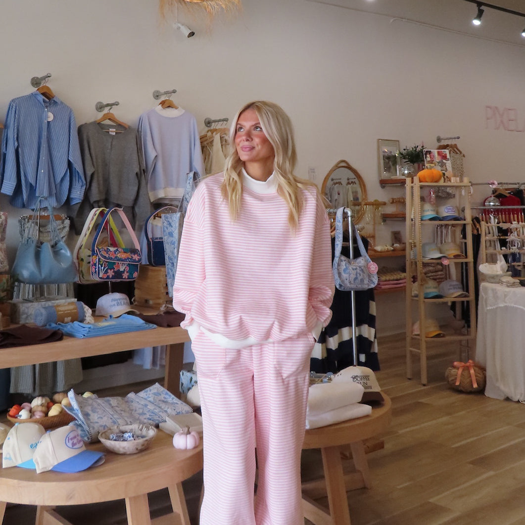 Pixelated Boutique, Women's Clothing, Outfit inspo fall, pumpkin patch outfit, fall fashion outfits, winter fashion inspo, fall outfits women, fall fits, winter fashion inspo, fall Loungewear, women’s fall outfit 2025, outfit ideas, fashion, fall aesthetic, school outfits , Sweatset, Stripped Sweatpants