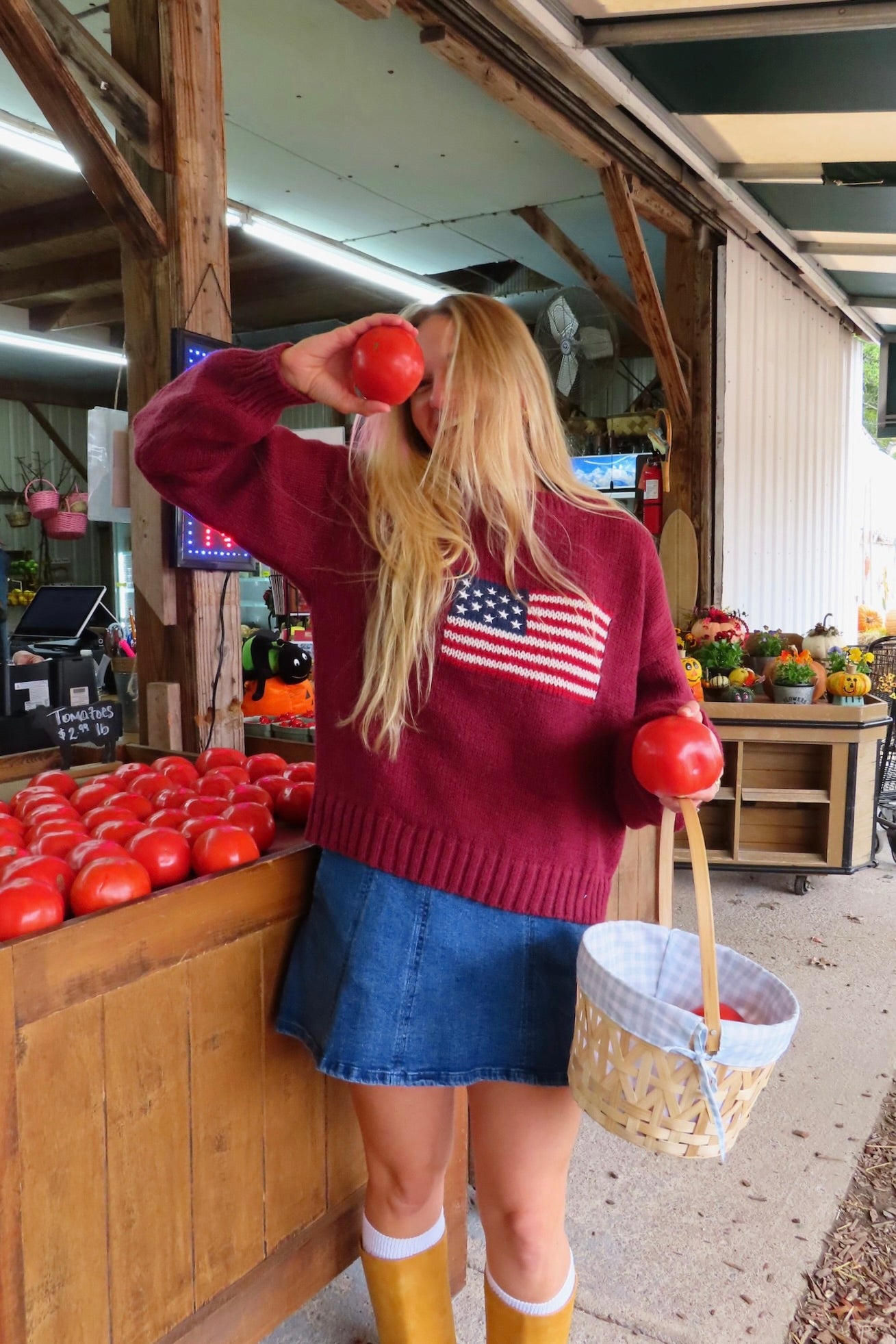 Pixelated Boutique, Women's Clothing, Outfit inspo fall, pumpkin patch outfit, fall fashion outfits, winter fashion inspo, fall outfits women, fall fits, winter fashion inspo, fall sweater, women’s fall outfit 2025, outfit ideas, fashion, fall aesthetic,  School Outfit, USA Flag sweater, cozy outfit