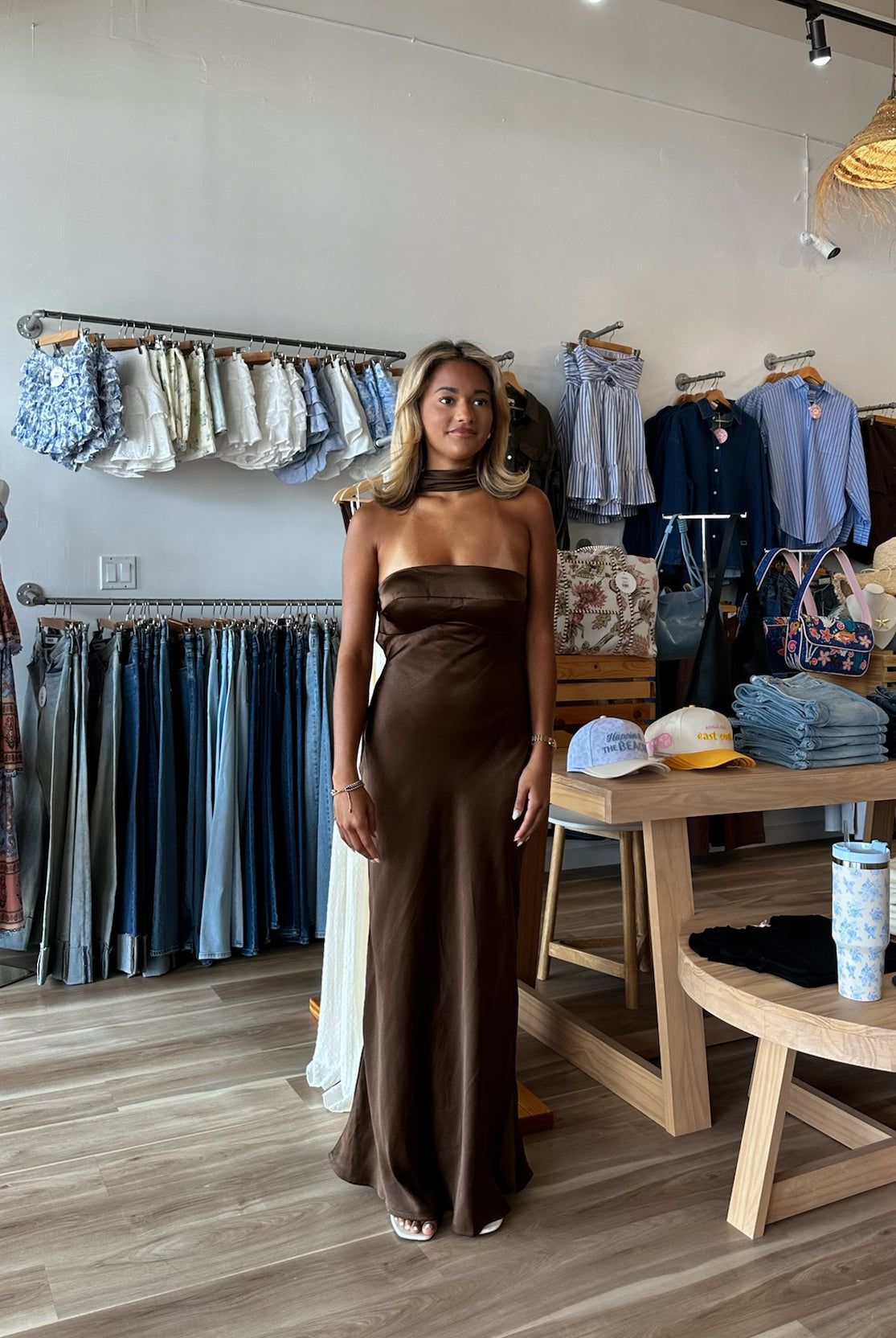 Pixelated Boutique, Women's Clothing, Women's Jewelry and Gifts, Online Shopping for Women, Latest Fashion Trends 2025, Virginia Beach Clothing Stores, Clothing Stores in Virginia Beach, Aesthetic Fashion Trends, East Coast Fashion Styles, Sustainable Women's Clothing, Unique Gift Ideas for Women, Fall Fashion, Fall Outfit Ideas, Fall Fashion Inspiration, Womens Style, Outfit Inspo, Back to School Styles, Wedding Guest Dress, Sorority Formal Dress, Brown Satin Maxi Dress