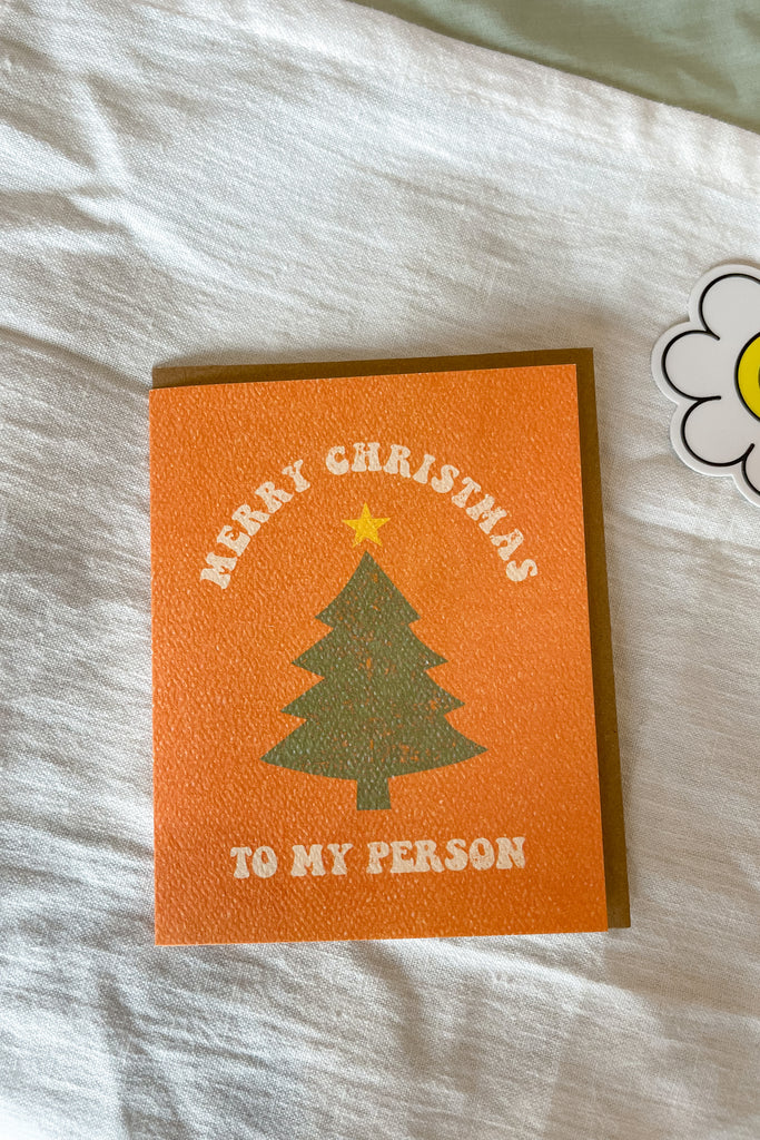 Merry Christmas to my Person Holiday Card - Greeting Cards - Pixelated Boutique, online shopping, virginia beach boutique, clothing store, boho, modern bohemian, cute aesthetic store