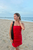 Red, strapless mini dress with structured fit and back zipper
Pixelated Boutique, Women's Clothing, Virginia Beach Clothing Stores, Clothing Stores in Virginia Beach, Virginia Beach Boutique, 757 Boutique, Online Shopping for Women, summer aesthetic, spring break, vacation style, vacation outfits, beach boutique, beach fashion, beach outfits, women’s boutique clothing, boutique clothing for women, coastal cowgirl outfits, coastal aesthetic clothing