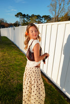 Cream, polka dot midi skirt with drop waist and ruching smocked waistline, sleepy cowgirl, western fashion, coachella aesthetic
Pixelated Boutique, Women's Clothing, Virginia Beach Clothing Stores, Clothing Stores in Virginia Beach, Virginia Beach Boutique, 757 Boutique, Online Shopping for Women, summer aesthetic, spring break, vacation style, vacation outfits, beach boutique, beach fashion, beach outfits, women’s boutique clothing, boutique clothing for women, coastal cowgirl, concert outfit