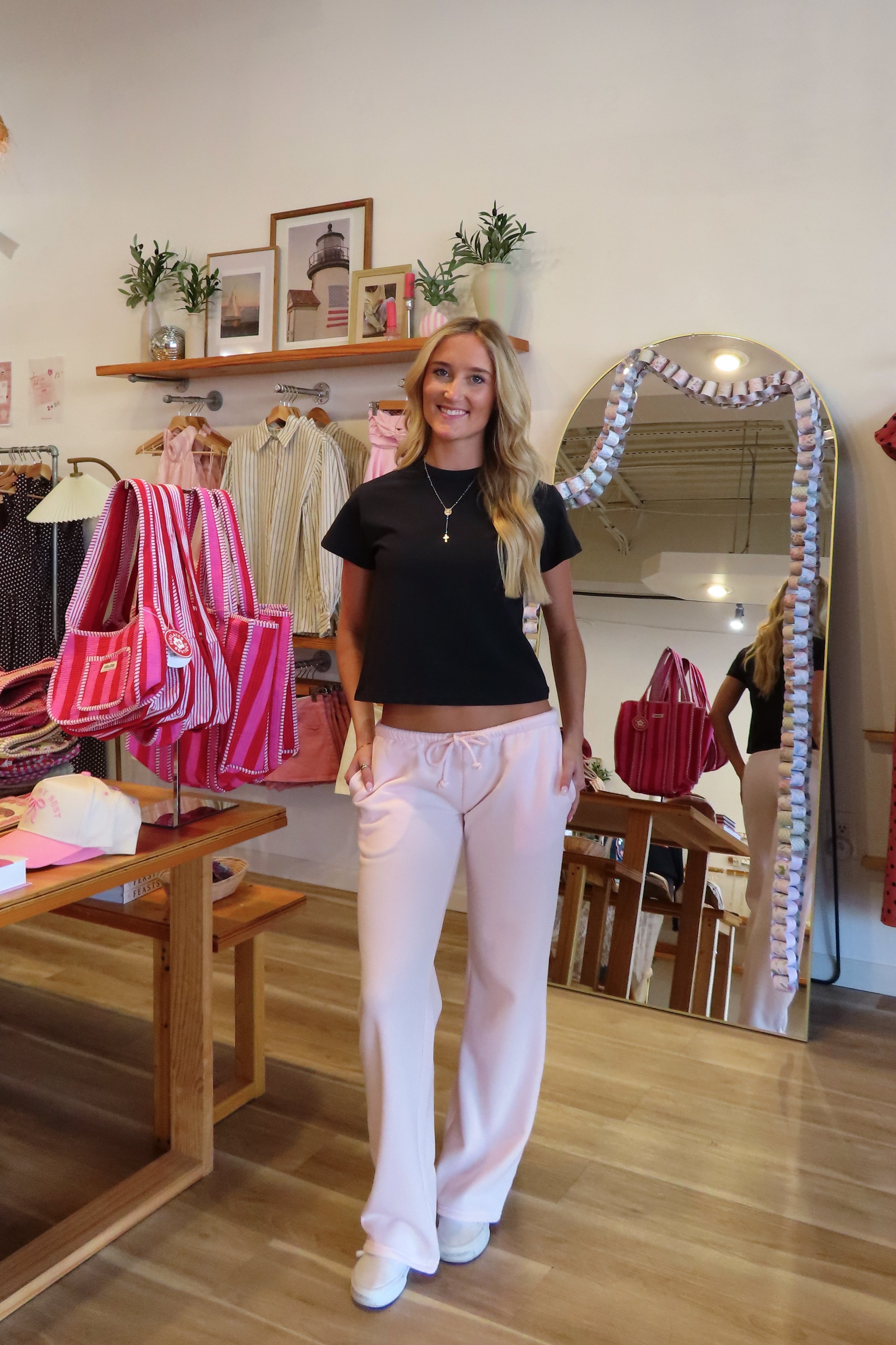 Pixelated Boutique, Women's Clothing, Online Shopping for Women, Fashion Trends 2026, Outfit Inspo, Virginia beach clothing stores, clothing stores in Virginia Beach, fashion outfits, fashion Inspo, women’s outfit 2026, outfit ideas, fashion, spring aesthetic, women’s spring outfit, spring style, spring break, cozy style, wide leg sweatpants, pink sweatpants