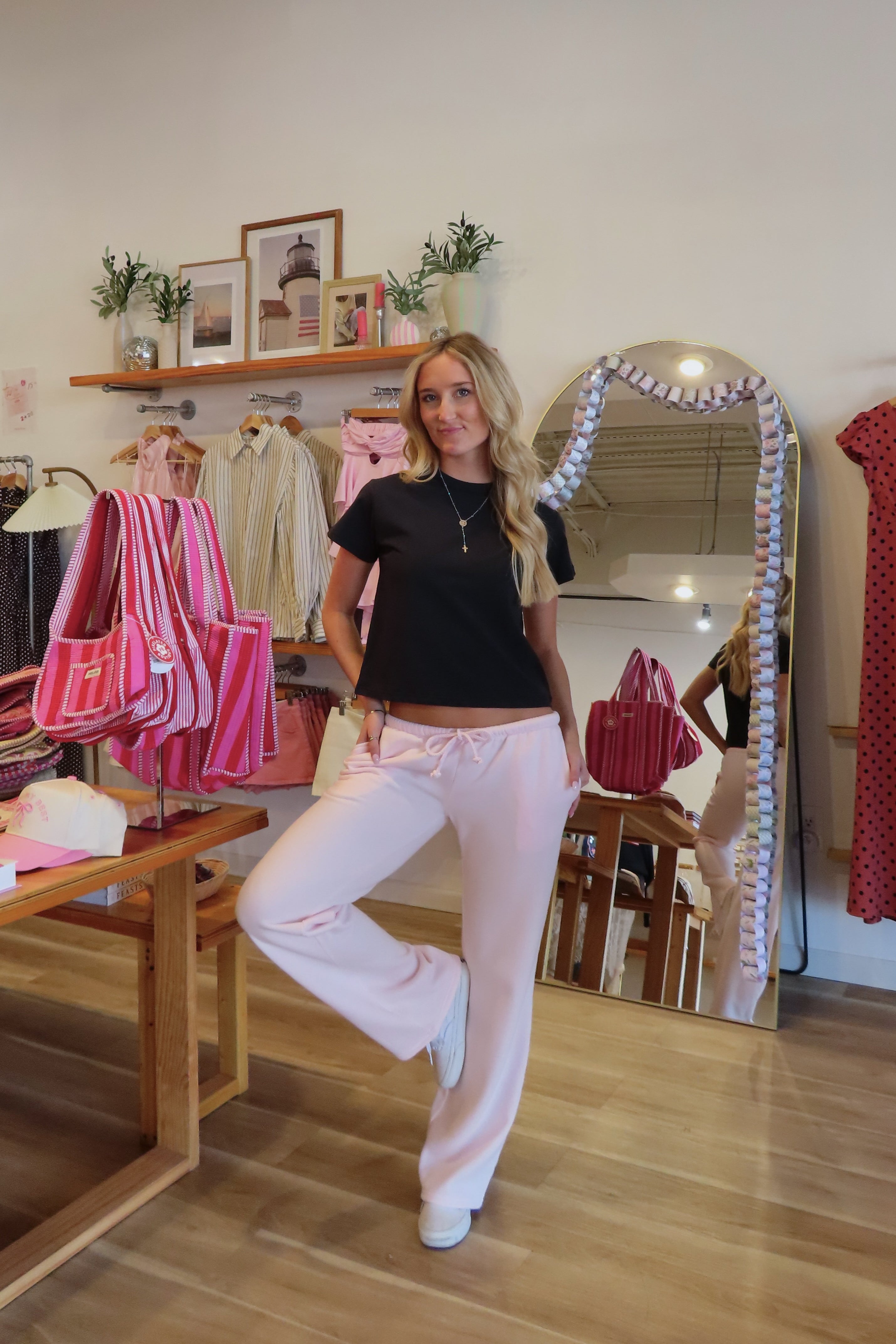 Pixelated Boutique, Women's Clothing, Online Shopping for Women, Fashion Trends 2026, Outfit Inspo, Virginia beach clothing stores, clothing stores in Virginia Beach, fashion outfits, fashion Inspo, women’s outfit 2026, outfit ideas, fashion, spring aesthetic, women’s spring outfit, spring style, spring break, cozy style, wide leg sweatpants, pink sweatpants