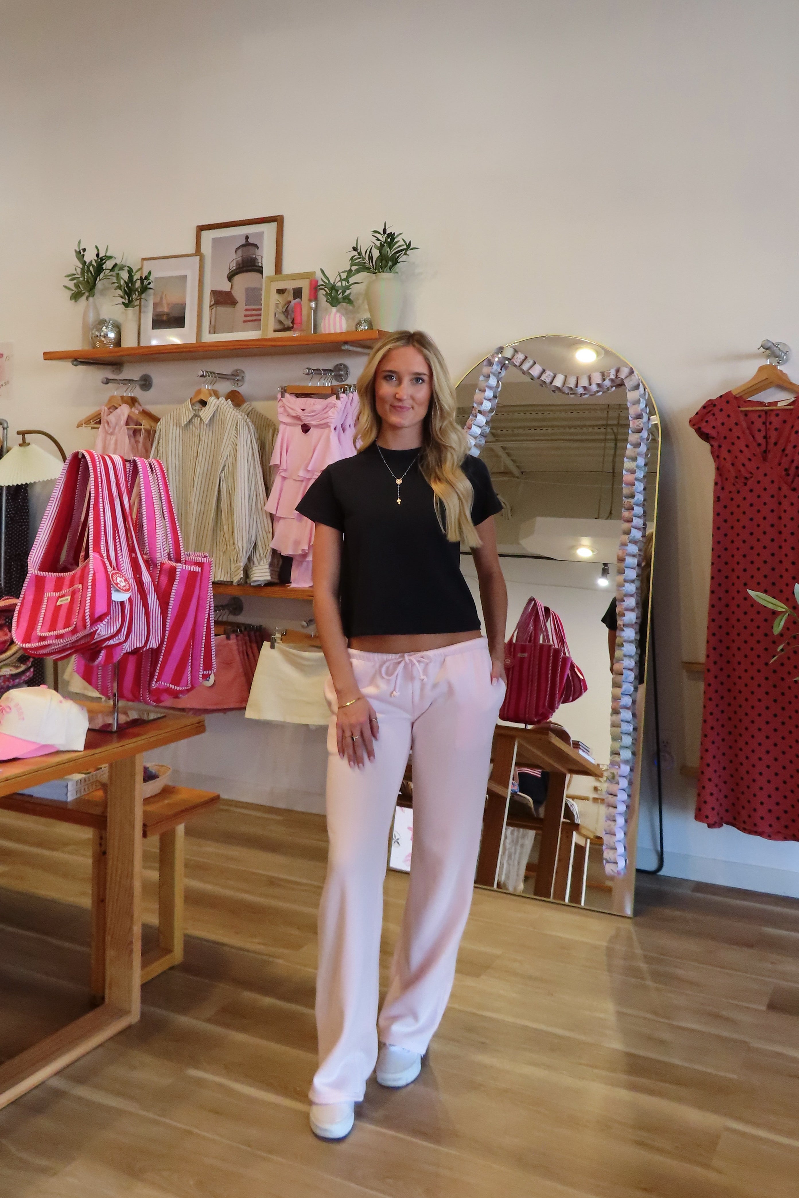 Pixelated Boutique, Women's Clothing, Online Shopping for Women, Fashion Trends 2026, Outfit Inspo, Virginia beach clothing stores, clothing stores in Virginia Beach, fashion outfits, fashion Inspo, women’s outfit 2026, outfit ideas, fashion, spring aesthetic, women’s spring outfit, spring style, spring break, cozy style, wide leg sweatpants, pink sweatpants