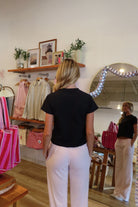 Pixelated Boutique, Women's Clothing, Online Shopping for Women, Fashion Trends 2026, Outfit Inspo, Virginia beach clothing stores, clothing stores in Virginia Beach, fashion outfits, fashion Inspo, women’s outfit 2026, outfit ideas, fashion, spring aesthetic, women’s spring outfit, spring style, spring break, black top, t-shirt, wardrobe staples, neutral style 