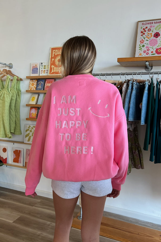 Pink Embroidered Sweatshirt, Pixelated Boutique, Women's Clothing, Women's Fashion, Online Shopping for Women, Latest Fashion Trends, Women's Boutique Clothing, Virginia Beach, Clothing Stores in Virginia Beach, Rush Dresses, Graduation Dresses, Cute Clothes, Aesthetic Trends, Quality Jewelry, East Coast Styles, College Styles