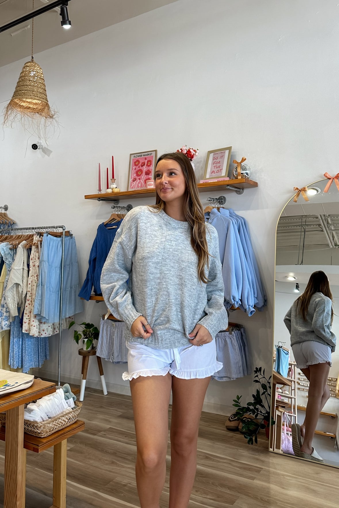 Gray sweater, Pixelated Boutique, Women's Clothing, Women's Jewelry and Gifts, Online Shopping for Women, Latest Fashion Trends 2024, Virginia Beach Clothing Stores, Homecoming Dresses, Fall/Winter 2024, Clothing Stores in Virginia Beach, Aesthetic Fashion Trends, East Coast Fashion Styles, Fall 2024 Fashion Trends, Holiday Styles, Sustainable Women's Clothing, Cozy styles, Unique Gift Ideas for Women
