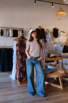 Pixelated Boutique, Women's Clothing, Online Shopping for Women, Fashion Trends 2026, Outfit Inspo, Virginia beach clothing stores, clothing stores in Virginia Beach, fashion outfits, fashion Inspo, women’s outfit 2026, outfit ideas, fashion, spring aesthetic, women’s spring outfit, spring style, spring break, sweater, Blue Jeans, Wide Leg, Baggy Jeans, Neutral Style 