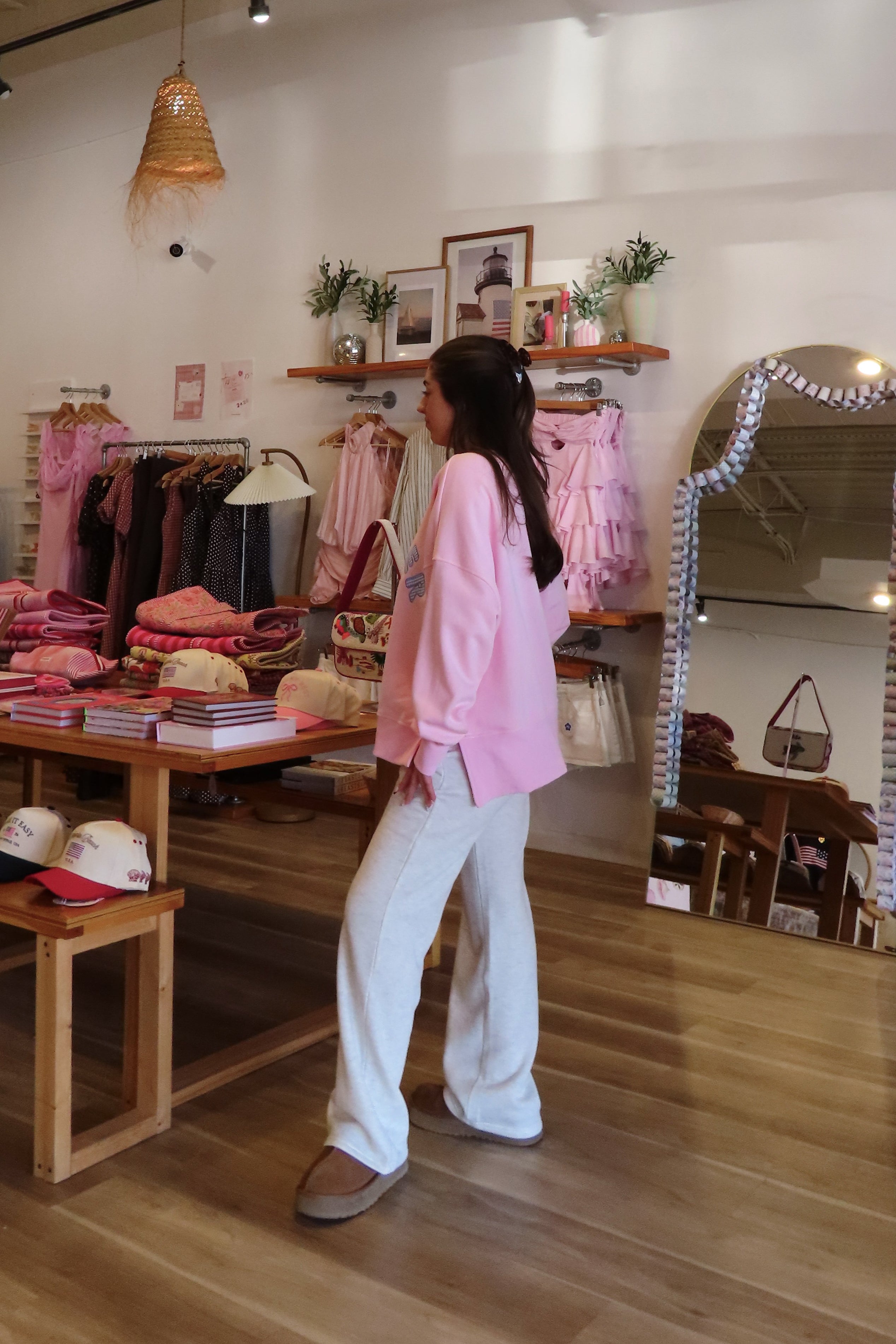 Pixelated Boutique, Women's Clothing, Online Shopping for Women, Fashion Trends 2026, Outfit Inspo, Virginia beach clothing stores, clothing stores in Virginia Beach, fashion outfits, fashion Inspo, women’s outfit 2026, outfit ideas, fashion, spring aesthetic, women’s spring outfit, spring style, spring break, cozy style, wide leg sweatpants, grey sweatpants, neutral style 