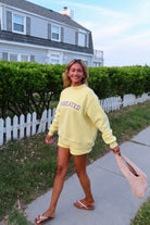 Yellow, sweatshorts with elastic waistband, drawstring, straight leg, and fleece lining
Pixelated Boutique, Virginia Beach Boutique, 757 Shopping, fleece sweatshorts women, women’s fleece shorts, cozy lounge set, luxury loungewear women, chic athleisure set, clean girl aesthetic sweatshirt, relaxed fit sweat set, fleece matching set, pilates outfit, summer sweatshirt