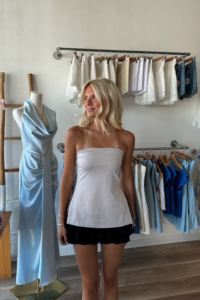 Pixelated Boutique, Women's Clothing, Women's Jewelry and Gifts, Online Shopping for Women, Virginia Beach Clothing Stores, Clothing Stores in Virginia Beach, Aesthetic Fashion Trends, East Coast Fashion Styles, Sustainable Women's Clothing, Unique Gift Ideas for Women, Cute Top, Strapless Top, Casual Style, Effortlessly Chic