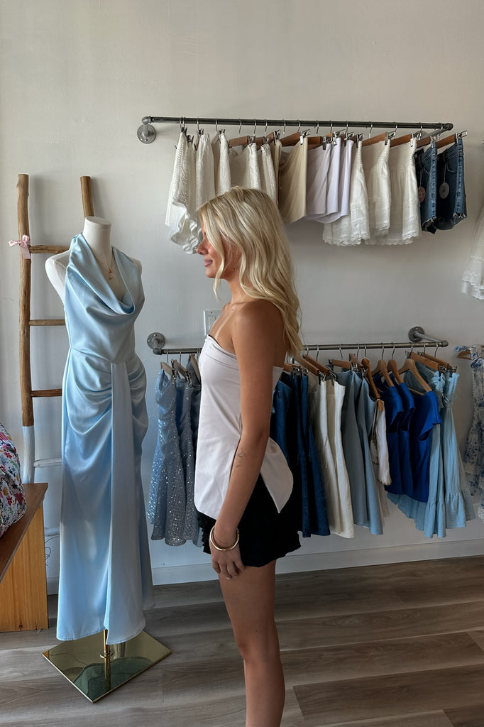 Pixelated Boutique, Women's Clothing, Women's Jewelry and Gifts, Online Shopping for Women, Virginia Beach Clothing Stores, Clothing Stores in Virginia Beach, Aesthetic Fashion Trends, East Coast Fashion Styles, Sustainable Women's Clothing, Unique Gift Ideas for Women, Cute Top, Strapless Top, Casual Style, Effortlessly Chic