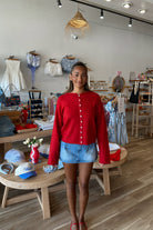 Pixelated Boutique, Women's Clothing, Women's Jewelry and Gifts, Online Shopping for Women, Virginia Beach Clothing Stores, Clothing Stores in Virginia Beach, Aesthetic Fashion Trends, East Coast Fashion Styles, Sustainable Women's Clothing, Unique Gift Ideas for Women, Womens Style, Outfit Inspo, Nautical Summer, Beach Girl, Summer Outfit, Summer Inspo, Red Cardigan, Back to School Clothes