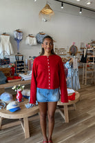 Pixelated Boutique, Women's Clothing, Women's Jewelry and Gifts, Online Shopping for Women, Virginia Beach Clothing Stores, Clothing Stores in Virginia Beach, Aesthetic Fashion Trends, East Coast Fashion Styles, Sustainable Women's Clothing, Unique Gift Ideas for Women, Womens Style, Outfit Inspo, Nautical Summer, Beach Girl, Summer Outfit, Summer Inspo, Red Cardigan, Back to School Clothes