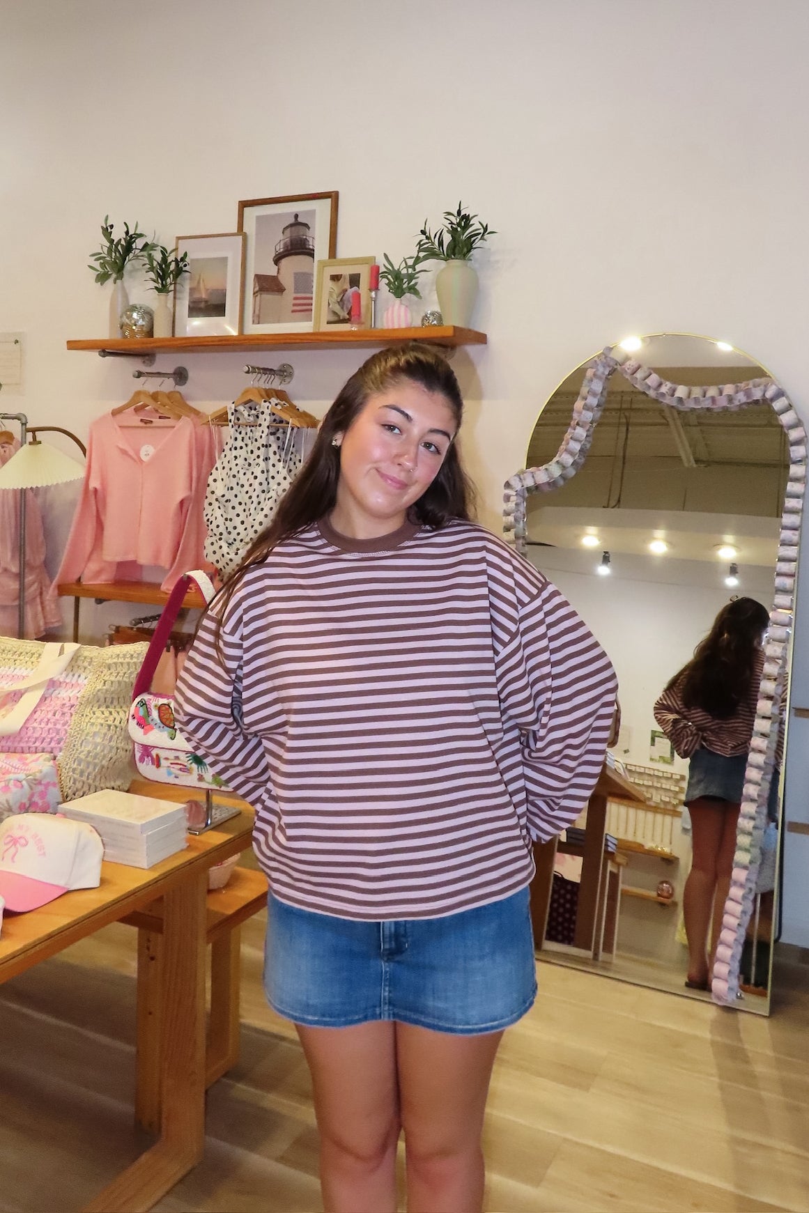 Pink, striped top with long sleeves, drop shoulder, and oversized fit
Pixelated Boutique, Women's Clothing, Virginia Beach Clothing Stores, Clothing Stores in Virginia Beach, Virginia Beach Boutique, 757 Boutique, Online Shopping for Women, summer aesthetic, spring break, vacation style, vacation outfits, beach boutique, beach fashion, beach outfits, women’s boutique clothing, boutique clothing for women, coastal cowgirl outfits, coastal aesthetic clothing, coffee shop outfit, casual long sleeve