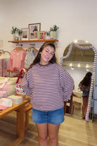 Pink, striped top with long sleeves, drop shoulder, and oversized fit
Pixelated Boutique, Women's Clothing, Virginia Beach Clothing Stores, Clothing Stores in Virginia Beach, Virginia Beach Boutique, 757 Boutique, Online Shopping for Women, summer aesthetic, spring break, vacation style, vacation outfits, beach boutique, beach fashion, beach outfits, women’s boutique clothing, boutique clothing for women, coastal cowgirl outfits, coastal aesthetic clothing, coffee shop outfit, casual long sleeve