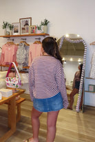 Pink, striped top with long sleeves, drop shoulder, and oversized fit
Pixelated Boutique, Women's Clothing, Virginia Beach Clothing Stores, Clothing Stores in Virginia Beach, Virginia Beach Boutique, 757 Boutique, Online Shopping for Women, summer aesthetic, spring break, vacation style, vacation outfits, beach boutique, beach fashion, beach outfits, women’s boutique clothing, boutique clothing for women, coastal cowgirl outfits, coastal aesthetic clothing, coffee shop outfit, casual long sleeve