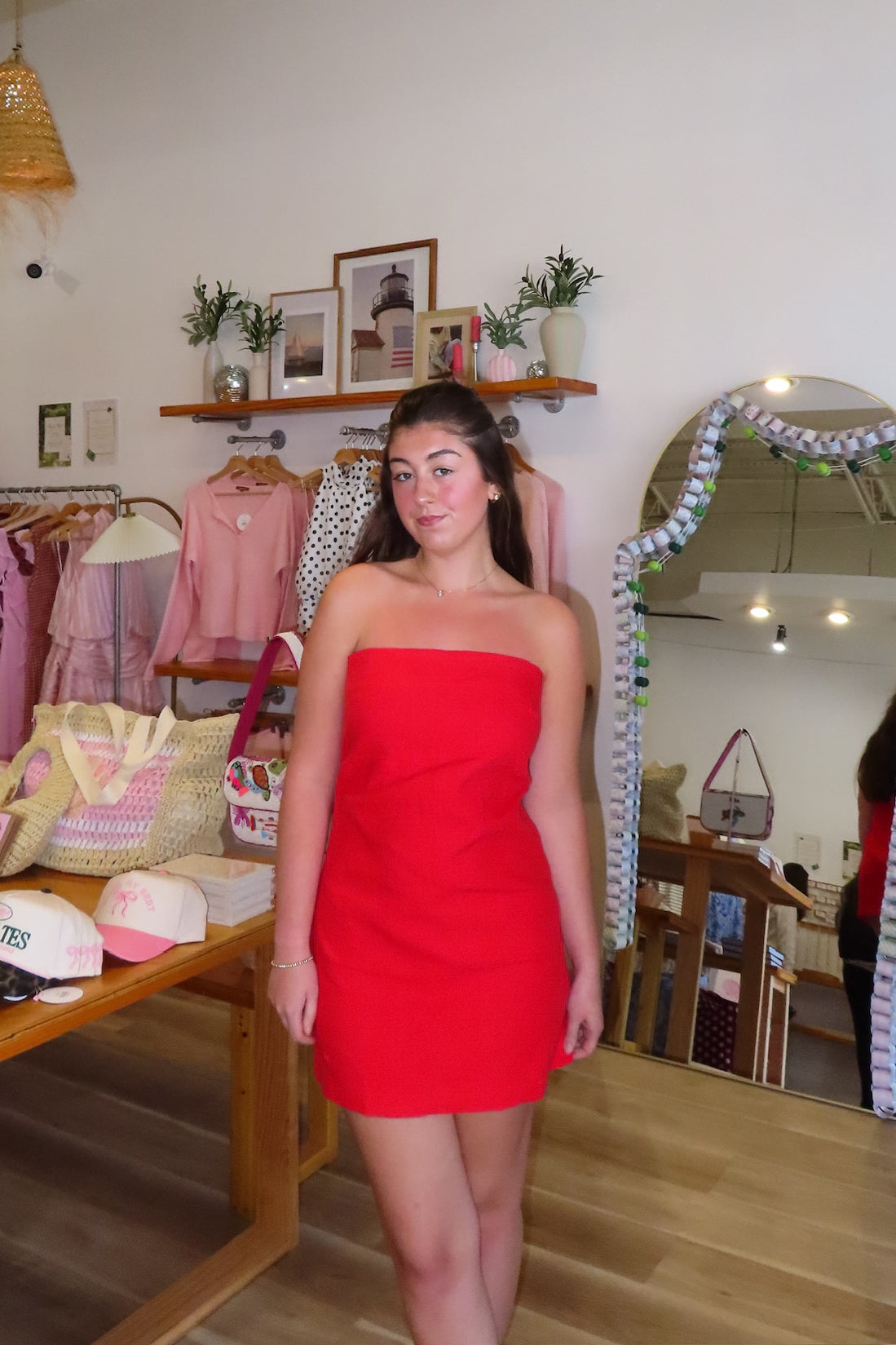 Red, strapless mini dress with structured fit and back zipper
Pixelated Boutique, Women's Clothing, Virginia Beach Clothing Stores, Clothing Stores in Virginia Beach, Virginia Beach Boutique, 757 Boutique, Online Shopping for Women, summer aesthetic, spring break, vacation style, vacation outfits, beach boutique, beach fashion, beach outfits, women’s boutique clothing, boutique clothing for women, coastal cowgirl outfits, coastal aesthetic clothing, summer party outfit, going out dress
