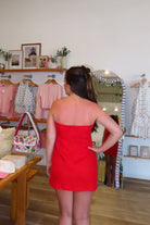 Red, strapless mini dress with structured fit and back zipper
Pixelated Boutique, Women's Clothing, Virginia Beach Clothing Stores, Clothing Stores in Virginia Beach, Virginia Beach Boutique, 757 Boutique, Online Shopping for Women, summer aesthetic, spring break, vacation style, vacation outfits, beach boutique, beach fashion, beach outfits, women’s boutique clothing, boutique clothing for women, coastal cowgirl outfits, coastal aesthetic clothing, summer party outfit, going out dress