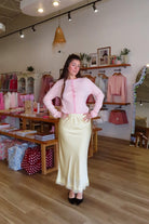 Yellow, satin midi skirt with elastic waist, lace trim, and lining
Pixelated Boutique, Women's Clothing, Virginia Beach Clothing Stores, Clothing Stores in Virginia Beach, Virginia Beach Boutique, 757 Boutique, Online Shopping for Women, summer aesthetic, brunch outfit, vacation style, vacation outfits, beach boutique, beach fashion, beach outfits, women’s boutique clothing, boutique clothing for women, coastal cowgirl outfits, coastal aesthetic clothing, business casual, concert outfit, 2000s fashion