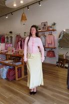 Yellow, satin midi skirt with elastic waist, lace trim, and lining
Pixelated Boutique, Women's Clothing, Virginia Beach Clothing Stores, Clothing Stores in Virginia Beach, Virginia Beach Boutique, 757 Boutique, Online Shopping for Women, summer aesthetic, brunch outfit, vacation style, vacation outfits, beach boutique, beach fashion, beach outfits, women’s boutique clothing, boutique clothing for women, coastal cowgirl outfits, coastal aesthetic clothing, business casual, concert outfit, 2000s fashion