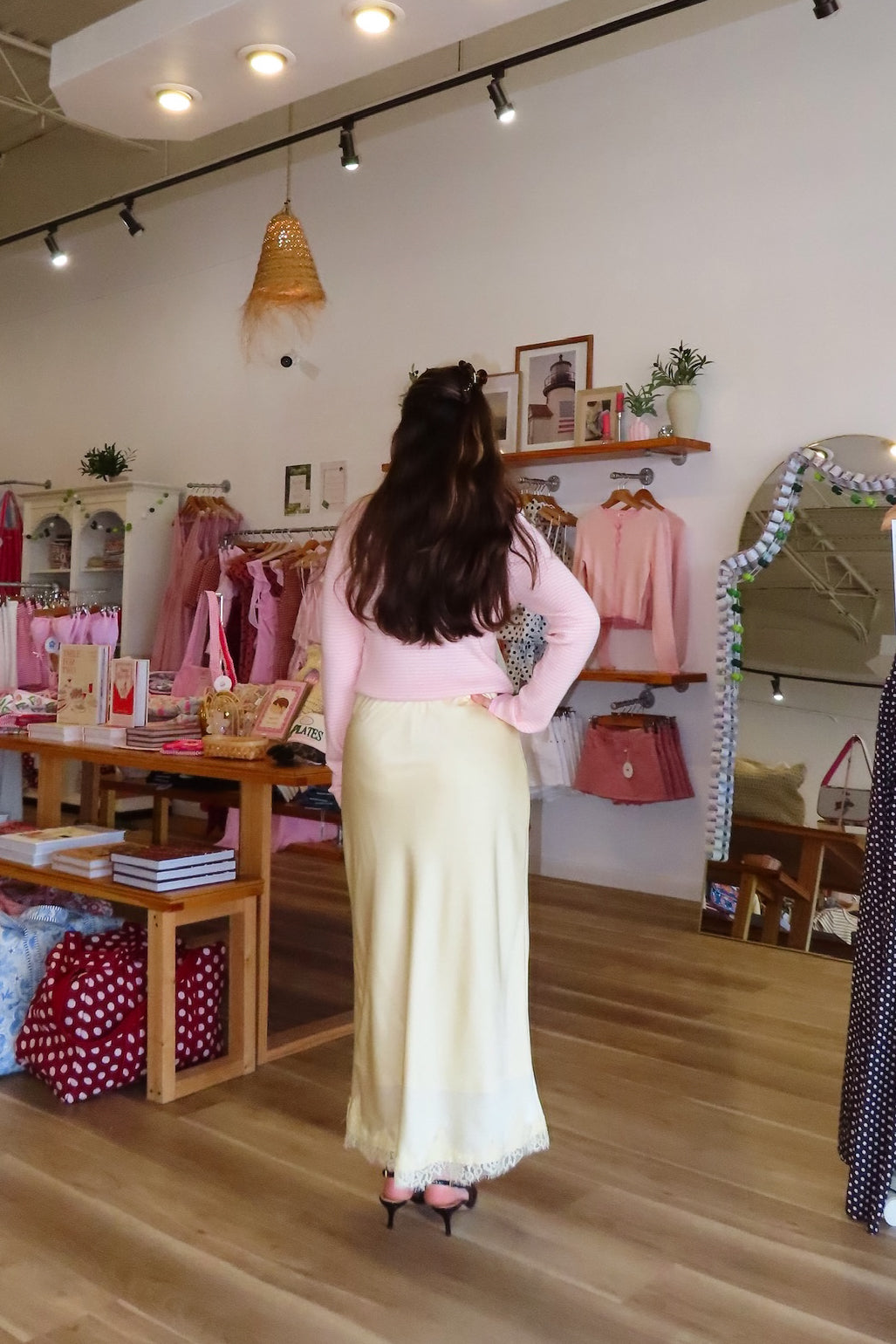 Yellow, satin midi skirt with elastic waist, lace trim, and lining
Pixelated Boutique, Women's Clothing, Virginia Beach Clothing Stores, Clothing Stores in Virginia Beach, Virginia Beach Boutique, 757 Boutique, Online Shopping for Women, summer aesthetic, brunch outfit, vacation style, vacation outfits, beach boutique, beach fashion, beach outfits, women’s boutique clothing, boutique clothing for women, coastal cowgirl outfits, coastal aesthetic clothing, business casual, concert outfit, 2000s fashion