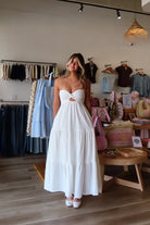 White, lined strapless maxi dress with twisted bust, center cutout, and double elasticated back straps
Pixelated Boutique, Women's Clothing, Virginia Beach Clothing Stores, Clothing Stores in Virginia Beach, Virginia Beach Boutique, 757 Boutique, Online Shopping for Women, summer aesthetic, brunch outfit, vacation style, vacation outfits, beach boutique, beach fashion, beach outfits, graduation dress, bachelorette dress