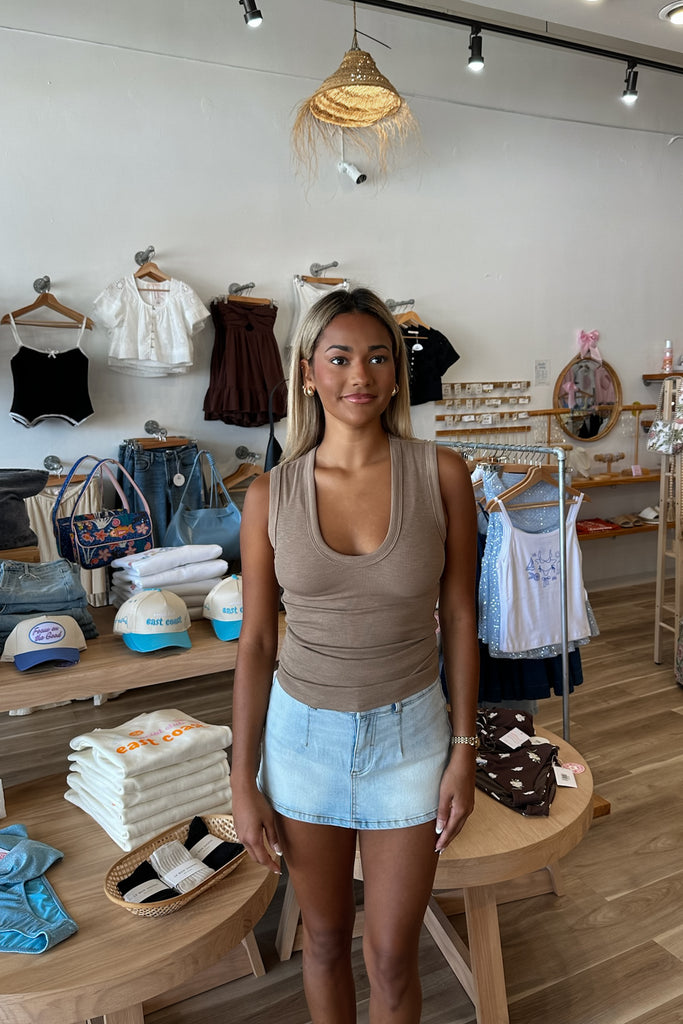 Brown Tank Top, Pixelated Boutique, Women's Clothing, Women's Jewelry and Gifts, Online Shopping for Women, Latest Fashion Trends 2025, Virginia Beach Clothing Stores, Clothing Stores in Virginia Beach, Aesthetic Fashion Trends, East Coast Fashion Styles, Sustainable Women's Clothing, Unique Gift Ideas for Women, Fall Fashion, Fall Outfit Ideas, Fall Fashion Inspiration, Womens Style, Outfit Inspo, Back to School Outfit