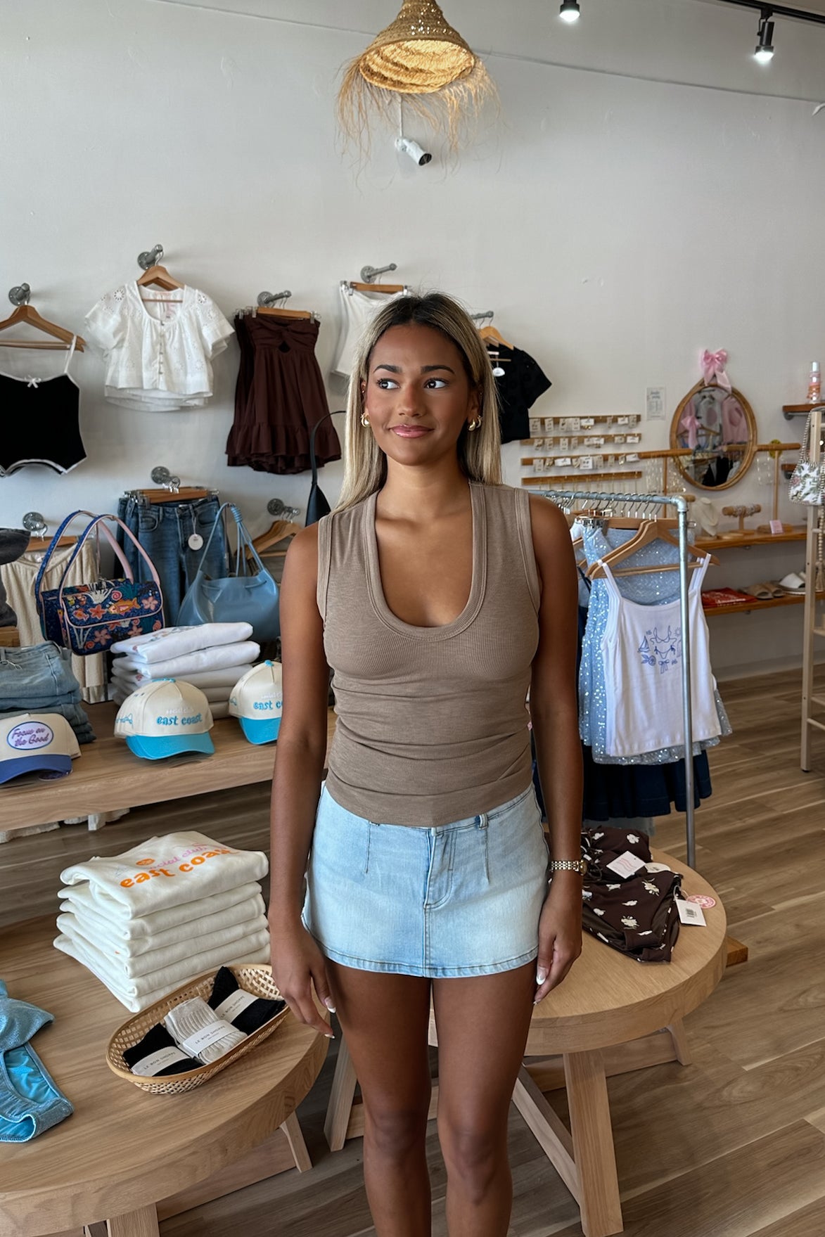Brown Tank Top, Pixelated Boutique, Women's Clothing, Women's Jewelry and Gifts, Online Shopping for Women, Latest Fashion Trends 2025, Virginia Beach Clothing Stores, Clothing Stores in Virginia Beach, Aesthetic Fashion Trends, East Coast Fashion Styles, Sustainable Women's Clothing, Unique Gift Ideas for Women, Fall Fashion, Fall Outfit Ideas, Fall Fashion Inspiration, Womens Style, Outfit Inspo, Back to School Outfit