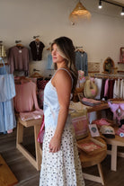 Blue, satin cami top with lace trim, asymmetrical hem, adjustable straps, and side zipper
757 Boutique, Online Shopping for Women, summer aesthetic, brunch outfit, vacation style, vacation outfits, beach boutique, beach fashion, beach outfits, women’s boutique clothing, boutique clothing for women, coastal cowgirl outfits, coastal aesthetic clothing, business casual, concert outfit, 2000s fashion