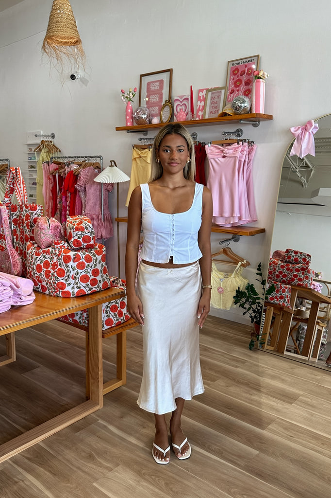 Cream satin Midi Skirt, Pixelated Boutique, Women's Clothing, Women's Jewelry and Gifts, Online Shopping for Women, Latest Fashion Trends 2025, Virginia Beach Clothing Stores, Clothing Stores in Virginia Beach, Aesthetic Fashion Trends, East Coast Fashion Styles, Sustainable Women's Clothing, Unique Gift Ideas for Women, Fall Fashion, Fall Outfit Ideas, Fall Fashion Inspiration, Womens Style, Outfit Inspo, Back to School Styles, Back to School Outfit