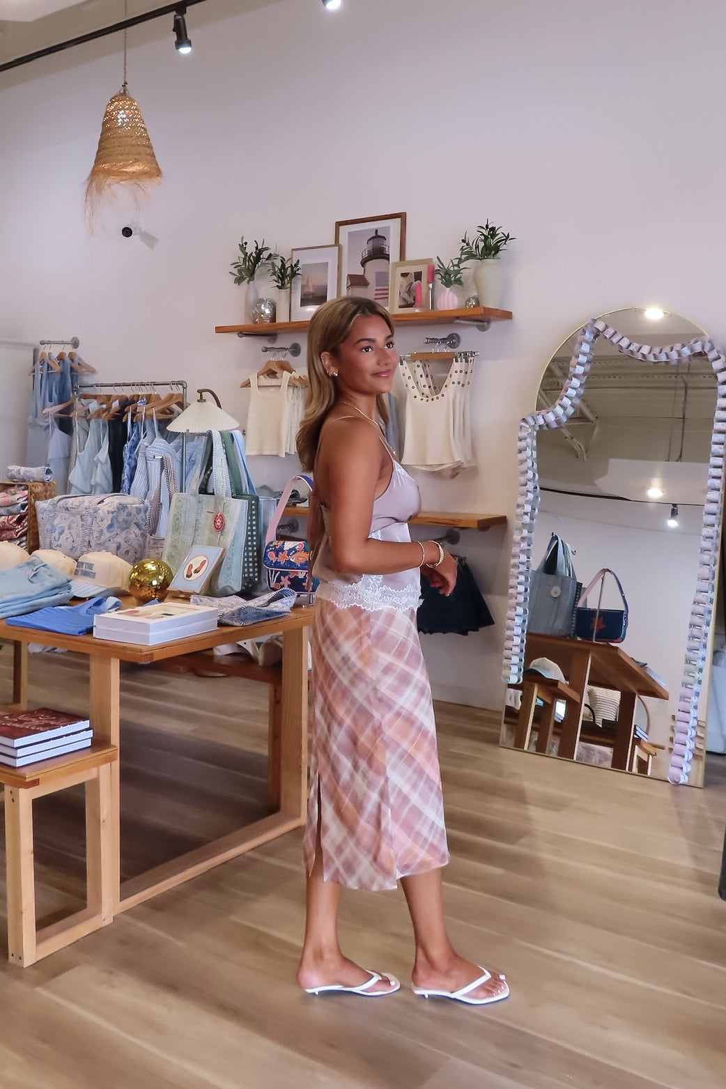 Orange, plaid midi skirt with mid rise, chiffon fabric, inner shorts, and lining
Virginia Beach Boutique, 757 Boutique, Online Shopping for Women, summer aesthetic, brunch outfit, vacation style, vacation outfits, beach boutique, beach fashion, beach outfits, women’s boutique clothing, boutique clothing for women, coastal cowgirl outfits, coastal aesthetic clothing, business casual, concert outfit, 2000s fashion, western outfits