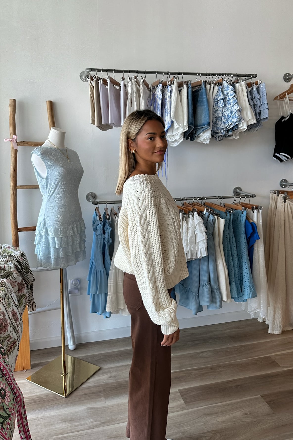 Cream Cableknit Sweater, Pixelated Boutique, Women's Clothing, Women's Jewelry and Gifts, Online Shopping for Women, Latest Fashion Trends 2025, Virginia Beach Clothing Stores, Clothing Stores in Virginia Beach, Aesthetic Fashion Trends, East Coast Fashion Styles, Sustainable Women's Clothing, Unique Gift Ideas for Women, Fall Fashion, Fall Outfit Ideas, Fall Fashion Inspiration, Womens Style, Outfit Inspo, Back to School Styles, Back to School Outfit