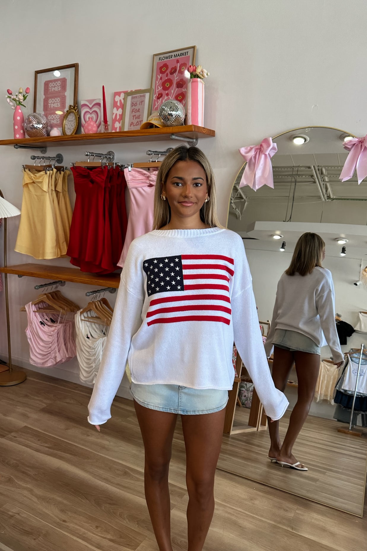 White American Flag Sweater, Pixelated Boutique, Women's Clothing, Women's Jewelry and Gifts, Online Shopping for Women, Latest Fashion Trends 2025, Virginia Beach Clothing Stores, Clothing Stores in Virginia Beach, Aesthetic Fashion Trends, East Coast Fashion Styles, Sustainable Women's Clothing, Unique Gift Ideas for Women, Fall Fashion, Fall Outfit Ideas, Fall Fashion Inspiration, Womens Style, Outfit Inspo, Back to School Styles, Back to School Outfit