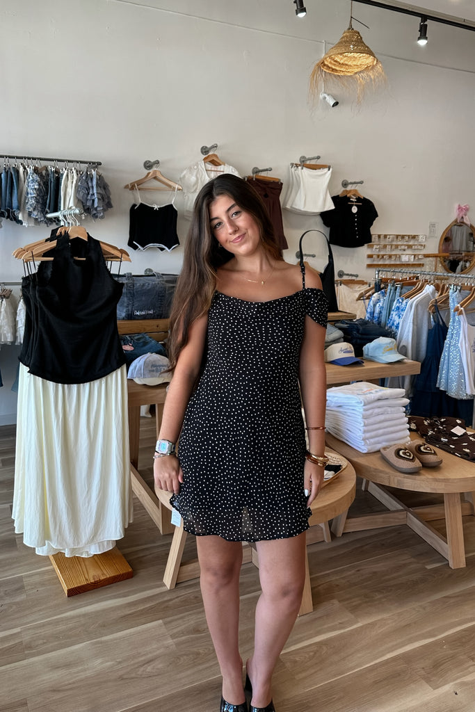 black and white polka a dot dress, Pixelated Boutique, Women's Clothing, Women's Jewelry and Gifts, Online Shopping for Women, Latest Fashion Trends 2025, Virginia Beach Clothing Stores, Clothing Stores in Virginia Beach, Aesthetic Fashion Trends, East Coast Fashion Styles, Sustainable Women's Clothing, Unique Gift Ideas for Women, Fall Fashion, Fall Outfit Ideas, Fall Fashion Inspiration, Womens Style, Outfit Inspo, Sorority Rush Dress 