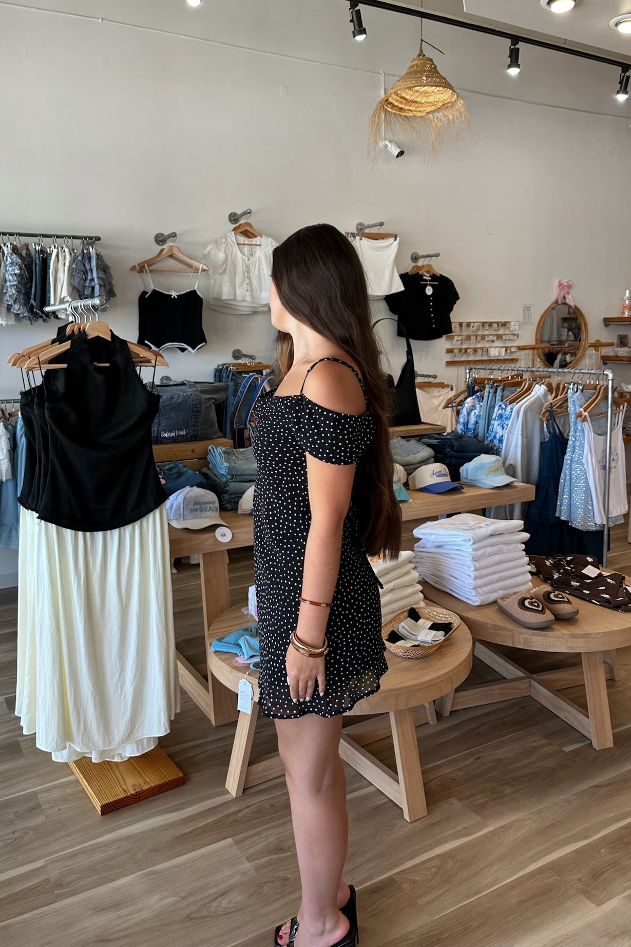 black and white polka a dot dress, Pixelated Boutique, Women's Clothing, Women's Jewelry and Gifts, Online Shopping for Women, Latest Fashion Trends 2025, Virginia Beach Clothing Stores, Clothing Stores in Virginia Beach, Aesthetic Fashion Trends, East Coast Fashion Styles, Sustainable Women's Clothing, Unique Gift Ideas for Women, Fall Fashion, Fall Outfit Ideas, Fall Fashion Inspiration, Womens Style, Outfit Inspo, Sorority Rush Dress 