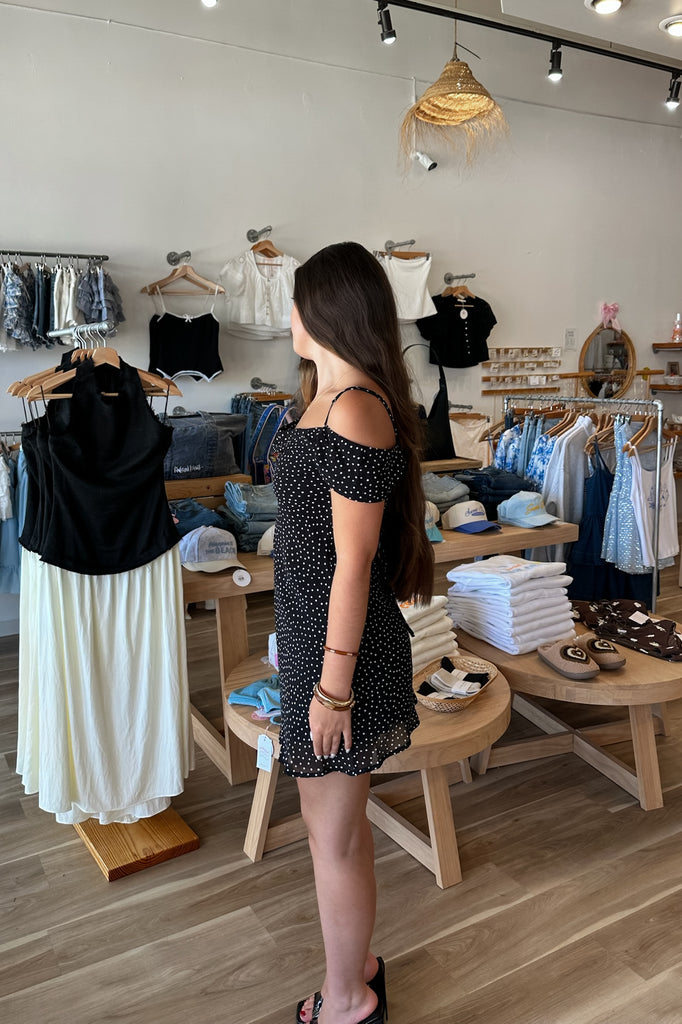 black and white polka a dot dress, Pixelated Boutique, Women's Clothing, Women's Jewelry and Gifts, Online Shopping for Women, Latest Fashion Trends 2025, Virginia Beach Clothing Stores, Clothing Stores in Virginia Beach, Aesthetic Fashion Trends, East Coast Fashion Styles, Sustainable Women's Clothing, Unique Gift Ideas for Women, Fall Fashion, Fall Outfit Ideas, Fall Fashion Inspiration, Womens Style, Outfit Inspo, Sorority Rush Dress 