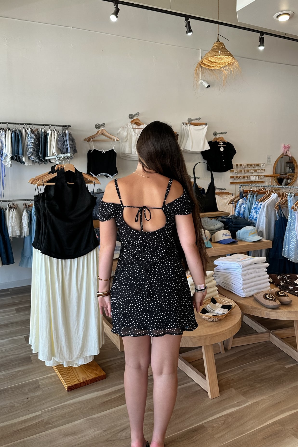 black and white polka a dot dress, Pixelated Boutique, Women's Clothing, Women's Jewelry and Gifts, Online Shopping for Women, Latest Fashion Trends 2025, Virginia Beach Clothing Stores, Clothing Stores in Virginia Beach, Aesthetic Fashion Trends, East Coast Fashion Styles, Sustainable Women's Clothing, Unique Gift Ideas for Women, Fall Fashion, Fall Outfit Ideas, Fall Fashion Inspiration, Womens Style, Outfit Inspo, Sorority Rush Dress 