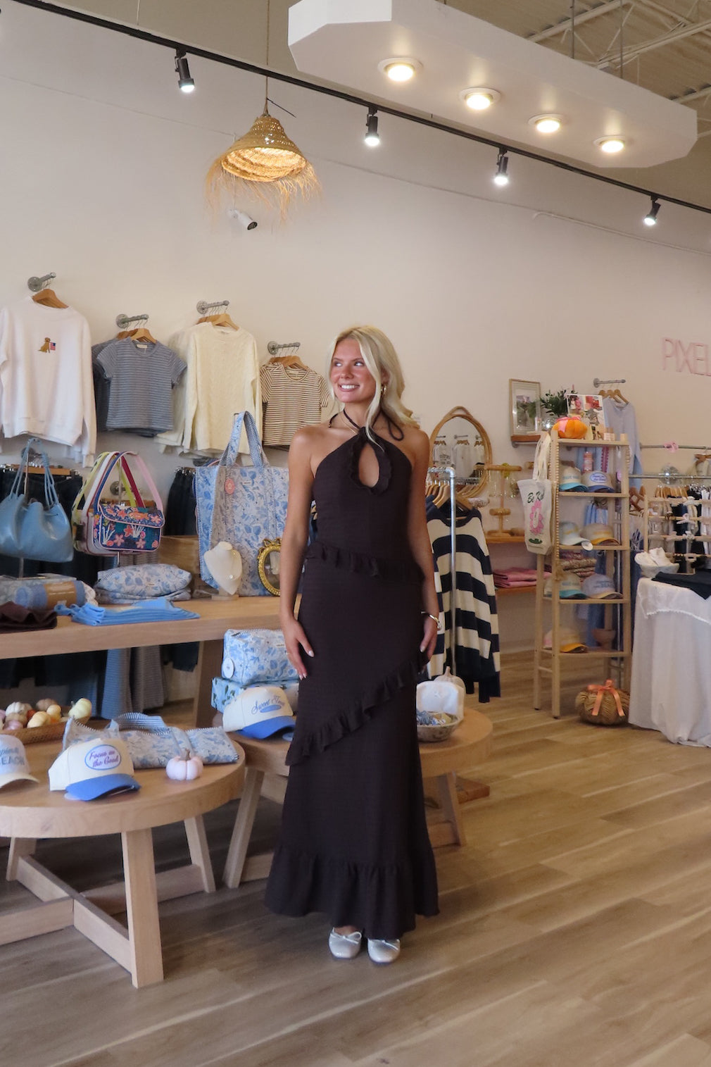 Pixelated Boutique, Women's Clothing, Outfit inspo fall, pumpkin patch outfit, fall fashion outfits, winter fashion inspo, fall outfits women, fall fits, winter fashion inspo,, women’s fall outfit 2025, outfit ideas, fashion, fall aesthetic, brown maxi dress, wedding guest dress, fall dress, elegant, chic