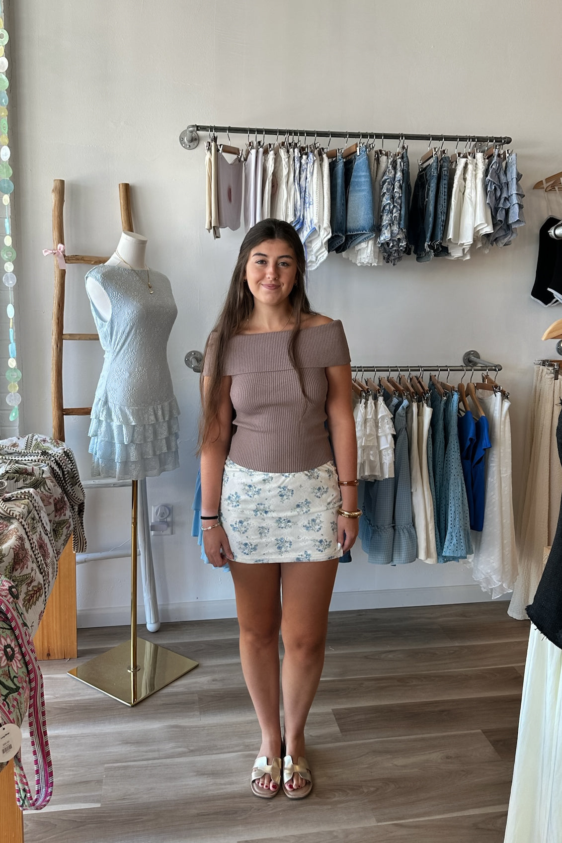 Cream and blue floral mini skirt, Pixelated Boutique, Women's Clothing, Women's Jewelry and Gifts, Online Shopping for Women, Latest Fashion Trends 2025, Virginia Beach Clothing Stores, Clothing Stores in Virginia Beach, Aesthetic Fashion Trends, East Coast Fashion Styles, Sustainable Women's Clothing, Unique Gift Ideas for Women, Fall Fashion, Fall Outfit Ideas, Fall Fashion Inspiration, Womens Style, Outfit Inspo, Back to School Styles, Back to School Outfit, Rush Sorority Outfit