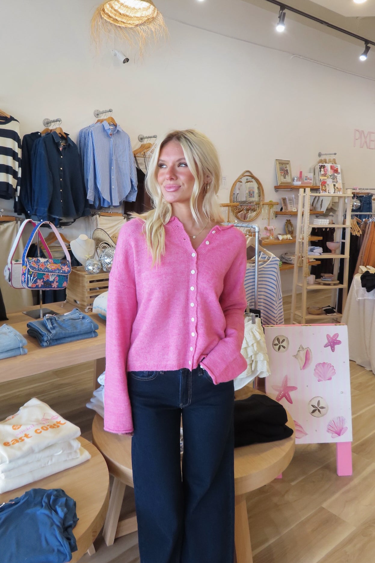 Pixelated Boutique, Women's Clothing, Women's Jewelry and Gifts, Online Shopping for Women, Latest Fashion Trends 2025, Virginia Beach Clothing Stores, Clothing Stores in Virginia Beach, Aesthetic Fashion Trends, East Coast Fashion Styles, Sustainable Women's Clothing, Unique Gift Ideas for Women, Fall Fashion, Fall Outfit Ideas, Fall Fashion Inspiration, Womens Style, Outfit Inspo, Back to School Styles, Fall Sweater, Sweater Weather, Cardigan, Pink