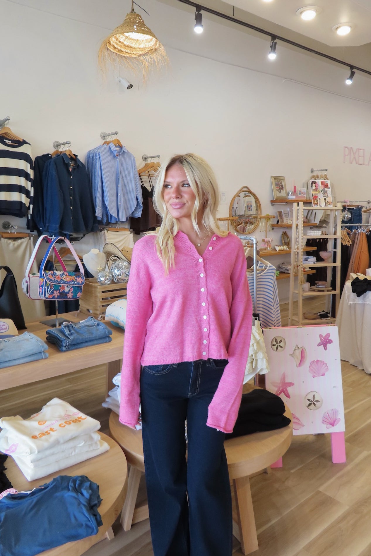 Pixelated Boutique, Women's Clothing, Women's Jewelry and Gifts, Online Shopping for Women, Latest Fashion Trends 2025, Virginia Beach Clothing Stores, Clothing Stores in Virginia Beach, Aesthetic Fashion Trends, East Coast Fashion Styles, Sustainable Women's Clothing, Unique Gift Ideas for Women, Fall Fashion, Fall Outfit Ideas, Fall Fashion Inspiration, Womens Style, Outfit Inspo, Back to School Styles, Fall Sweater, Sweater Weather, Cardigan, Pink