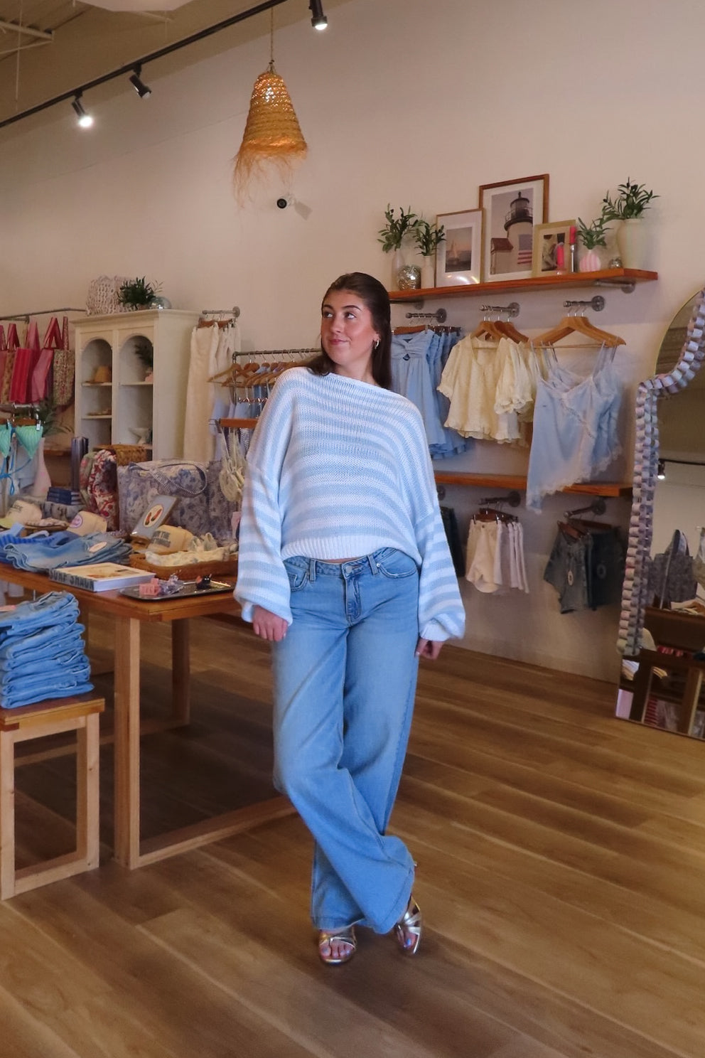 Blue, light wash jeans with low-rise, straight leg, and baggy fit
Virginia Beach Boutique, 757 Boutique, Online Shopping for Women, summer aesthetic, vintage jeans, vintage denim, low rise denim, low rise jeans, vacation style, vacation outfits, beach boutique, beach fashion, beach outfits, women’s boutique clothing, boutique clothing for women, coastal cowgirl outfits, coastal aesthetic clothing
